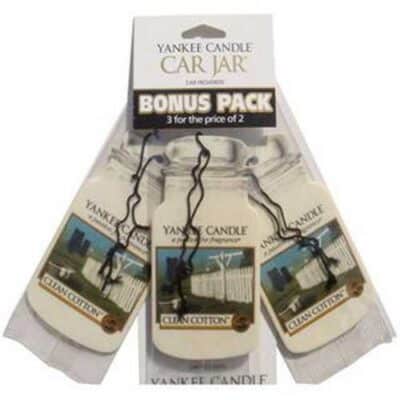 Yankee Candle Car Jar Classic Duftbäumchen Clean Cotton 3er set