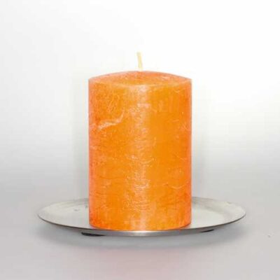 Kerzen Stabkerzen 6cm Raureif Stumpen orange 9cm hoch