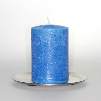 Kerzen Stabkerzen 6cm Raureif Stumpen blau 9cm hoch