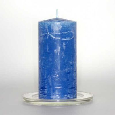 Kerzen Stabkerzen 6cm Raureif Stumpen blau 12cm hoch