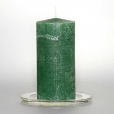 Kerzen Stabkerzen 6cm Raureif Stumpen grün 12cm hoch