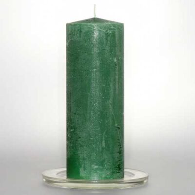 Kerzen Stabkerzen 6cm Raureif Stumpen grün 16cm hoch