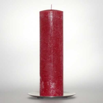 Kerzen Stabkerzen 6cm Raureif Stumpen rot 21cm hoch