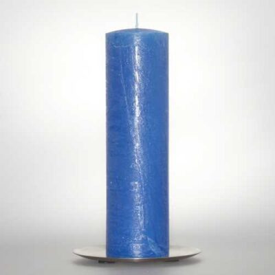 Kerzen Stabkerzen 6cm Raureif Stumpen blau 21cm hoch