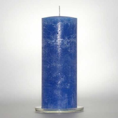 Kerzen Stabkerzen 8cm Raureif Stumpen blau 20cm hoch