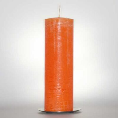 Kerzen Stabkerzen 8cm Raureif Stumpen orange 25cm hoch