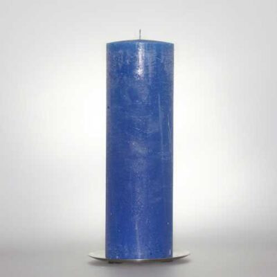 Kerzen Stabkerzen 8cm Raureif Stumpen blau 25cm hoch