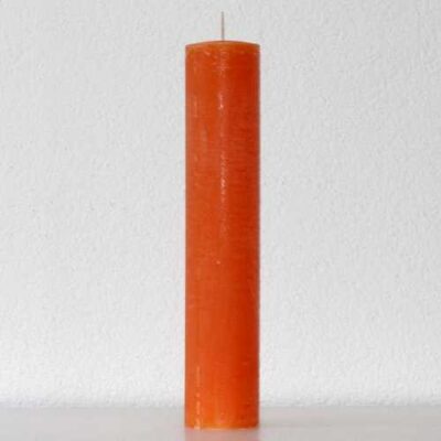 Kerzen Stabkerzen 8cm Raureif Stumpen orange 40cm hoch