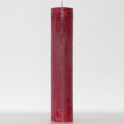 Kerzen Stabkerzen 8cm Raureif Stumpen rot 40cm hoch