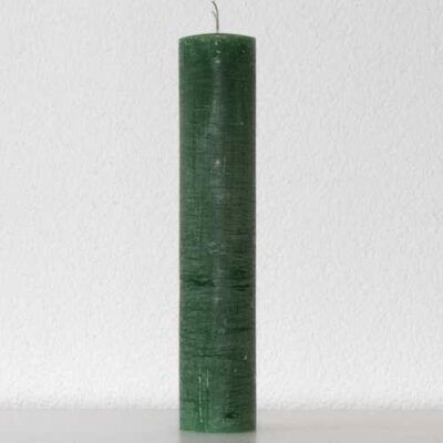 Kerzen Stabkerzen 8cm Raureif Stumpen grün 40cm hoch